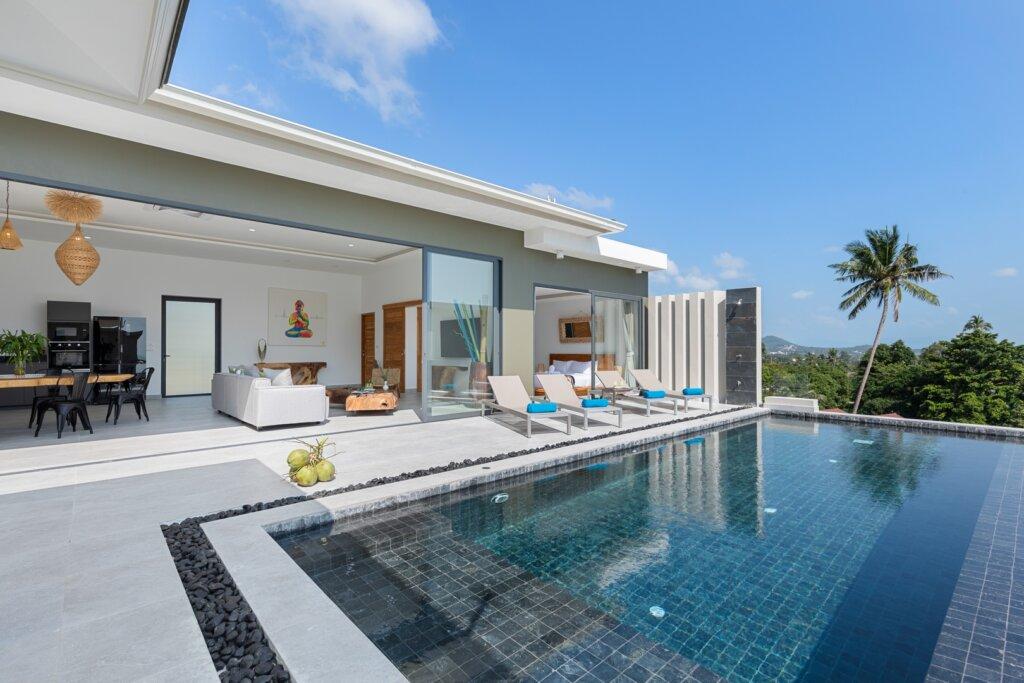 New 3 Bedroom Luxury Villa with Sea View in Chaweng Noi, Koh Samui – For Rent