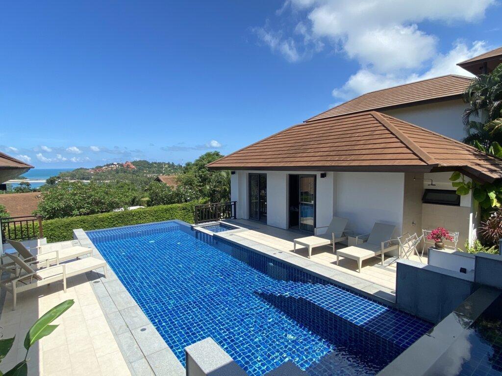 3 Bedroom Sea View Pool Villa in Choeng Mon, Koh Samui – For Rent