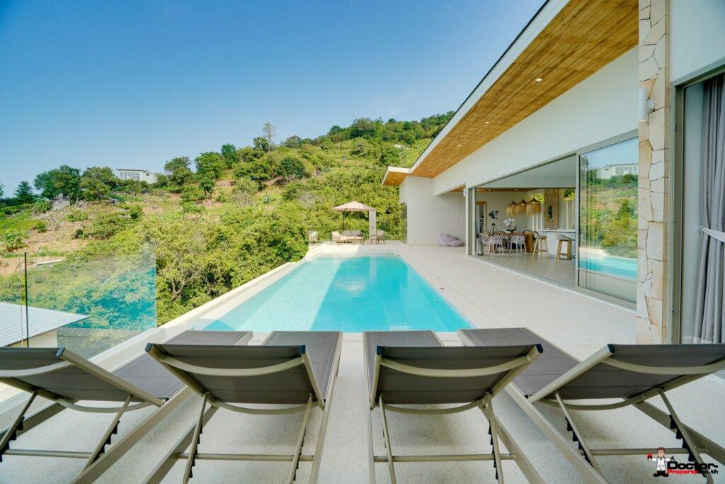 Tropical 3 Bedroom Pool Villa with Sea View in Bo Phut, Koh Samui – For Rent