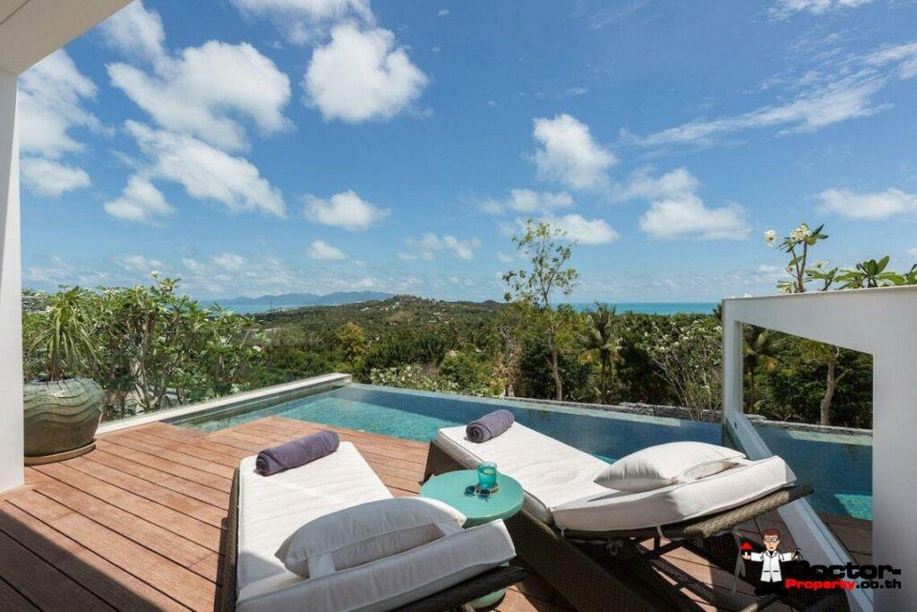 2 Bedroom Pool Villa with Sea View in Plai Laem, Koh Samui – For Rent