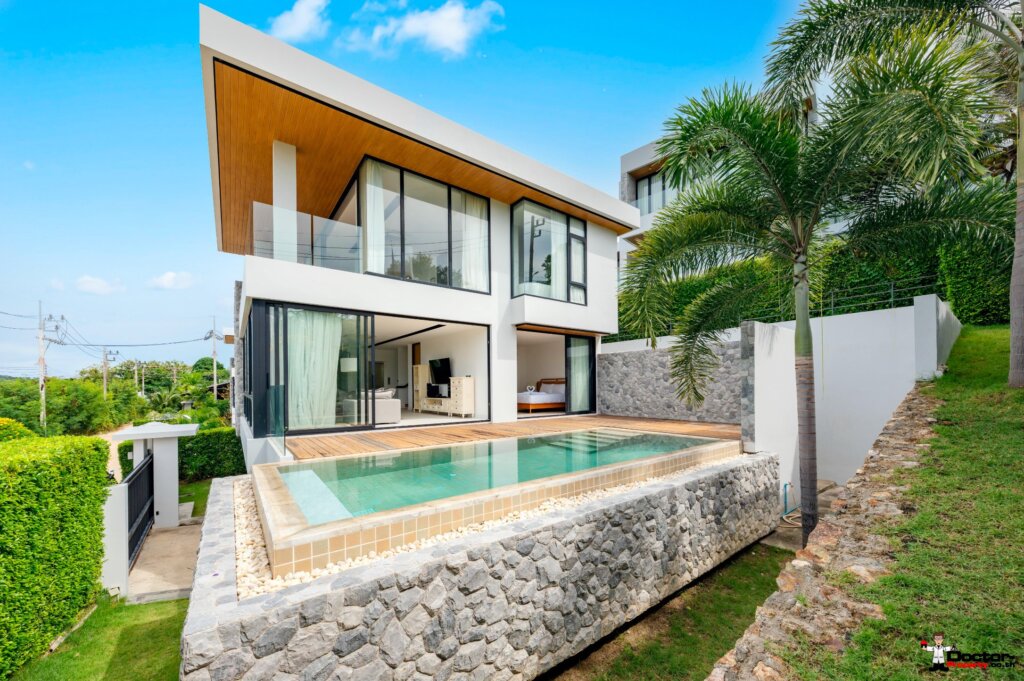 3 Bedroom Private Pool Villa with Partial Sea View in Plai Laem, Koh Samui – For Rent