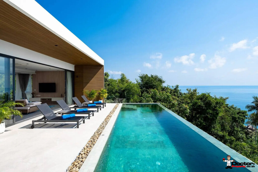 Luxury 3 Bedroom Sea View Pool Villa in Chaweng Noi, Koh Samui – For Rent